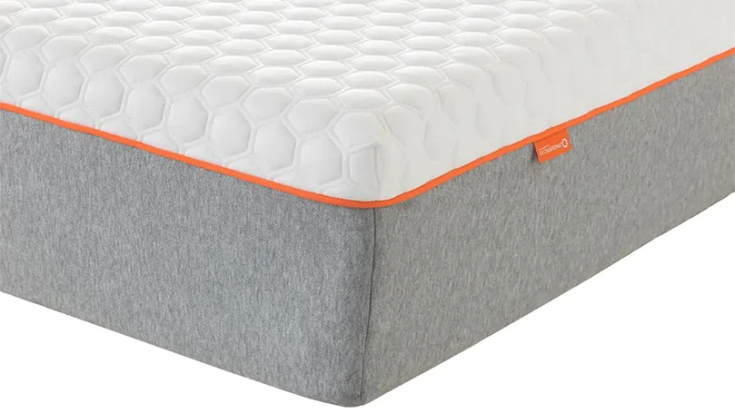 een close-up afbeelding van de hoek van dormeo octasmart hybride matras