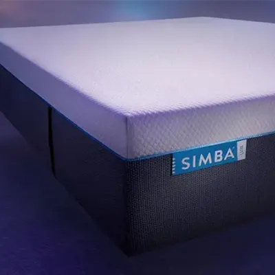 Een hoek van het Simba Hybrid Luxe matras.