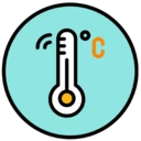 Een pictogram van een thermometer met goede thermoregulerende eigenschappen