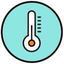 Een pictogram met een thermometer